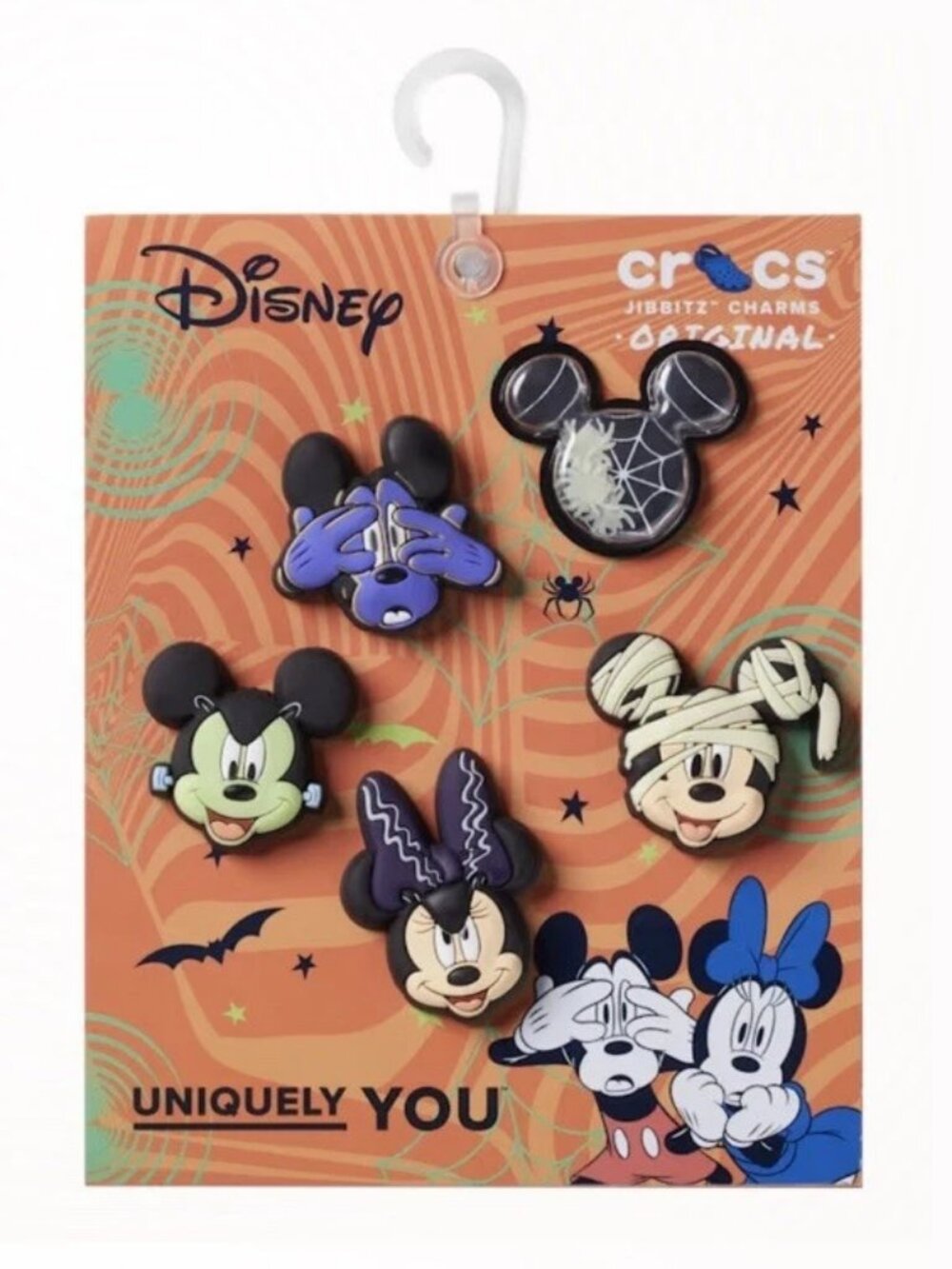 Disney Mickey Halloween Authentic Crocs Jibbitz Set Of 5